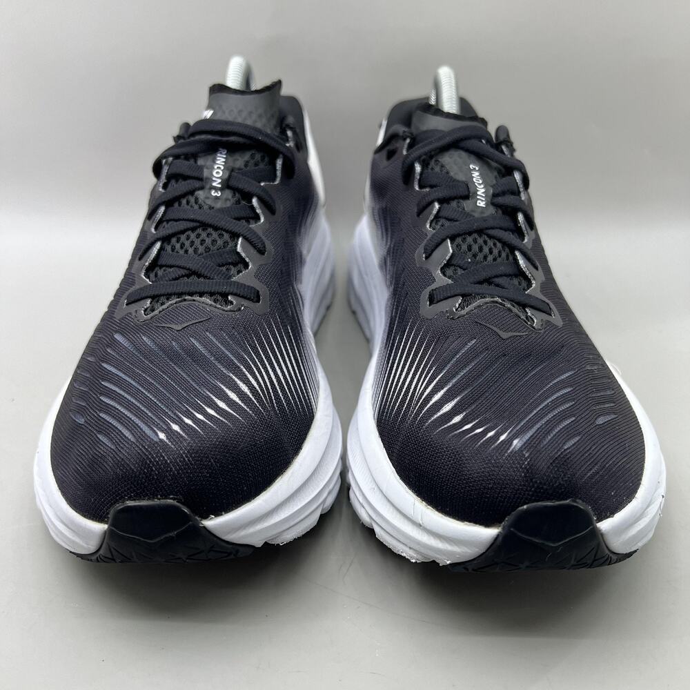 Hoka One One Rincon 3 Running Shoes Women Size 10.5 Black White Comfort Sneakers - Picture 2 of 8